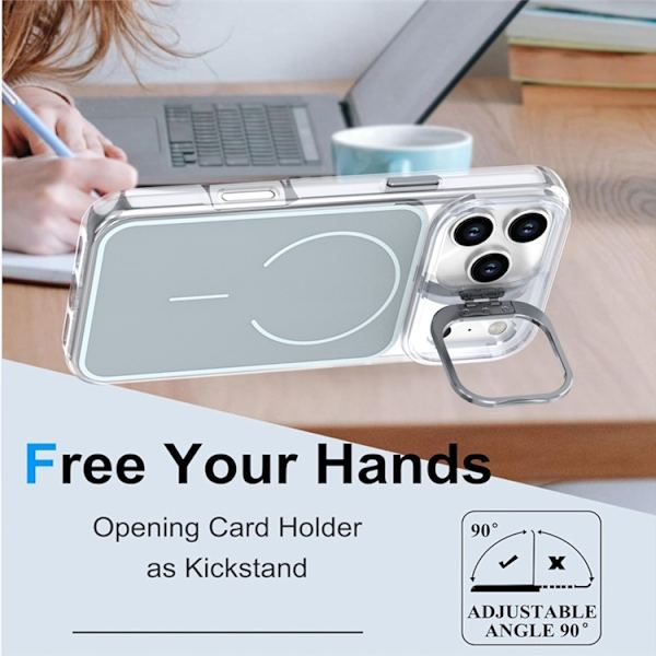 Mobilskal till iPhone 17 Pro Max MagSafe Lens Kickstand TPU + PC - Grå Grå