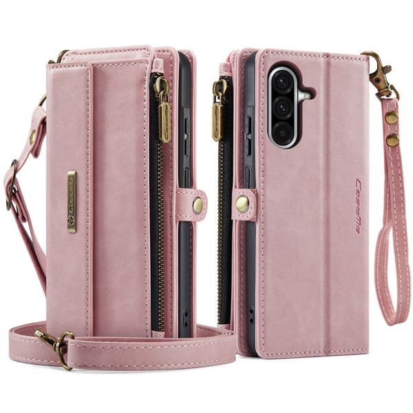 CASEME Konstläder Plånboksfodral för Samsung Galaxy A17 5G/4G - Rosa