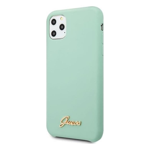Guess Silicone Vintage Gold Logo Skal iPhone 11 Pro Max - Grön