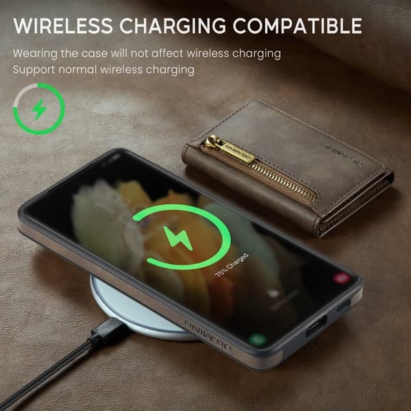 DG.MING Plånboksfodral för Samsung Galaxy S21 Ultra 5G - Brun