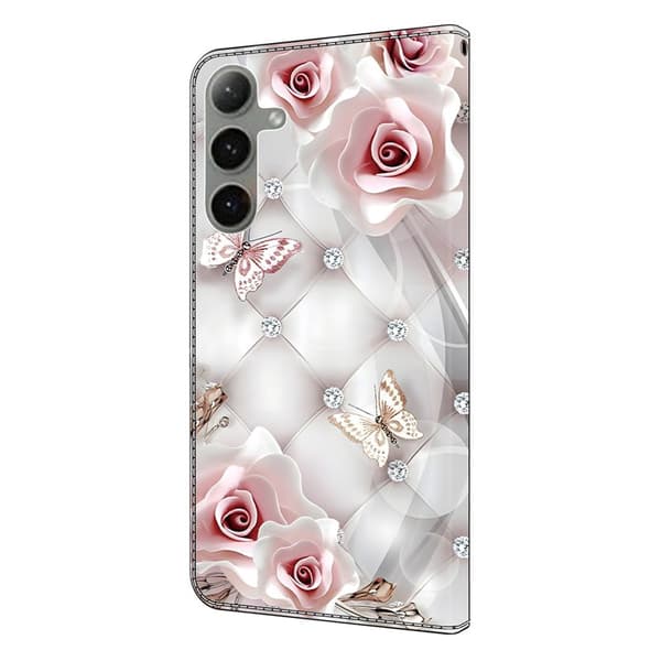 Plånboksfodral för Samsung Galaxy S26 Plus Konstläder Stativ - Rosa Fjäril