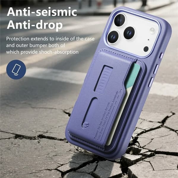 Mobilskal till iPhone 17 Pro Max Magsafe Detachable korthållare - Blå Blå