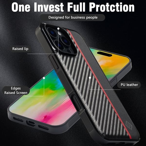 LC.IMEEKE iPhone 16 Pro Max Plånboksfodral Konstläder - Svart