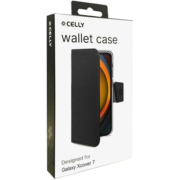 Celly Galaxy XCover 7 Plånboksfodral Wally - Svart Black