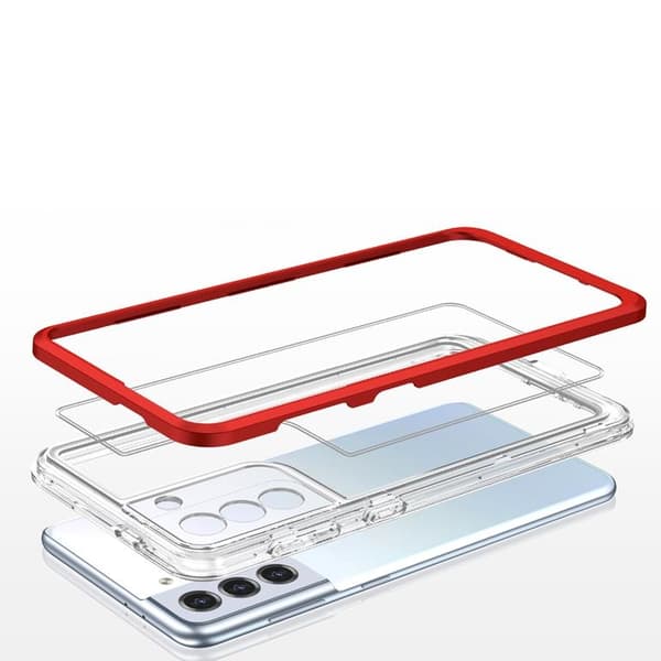 Galaxy S22 Plus -kuori Clear 3in1 - Punainen Röd