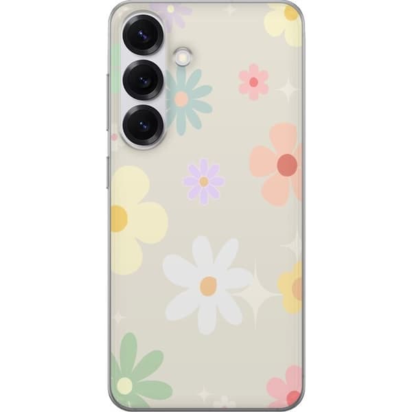 Taske til Samsung Galaxy S25 med fejende blomster