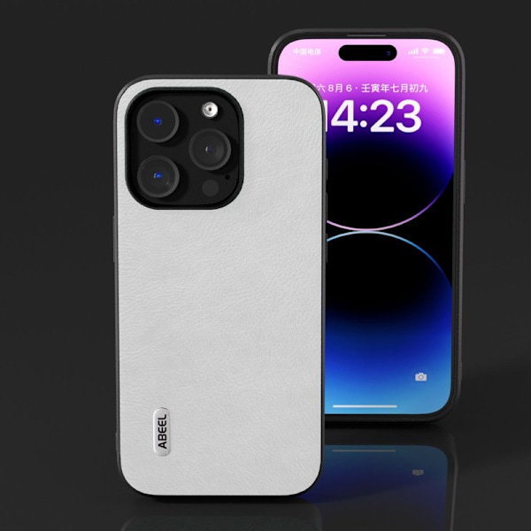 ABEEL Mobilskal till iPhone 14 Pro Max Drop-Proof Litchi Textur Vit
