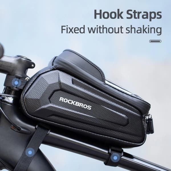 Rockbros B68 Pansret Cykeltaske Med Mobilskal 1.5l - Sort Svart