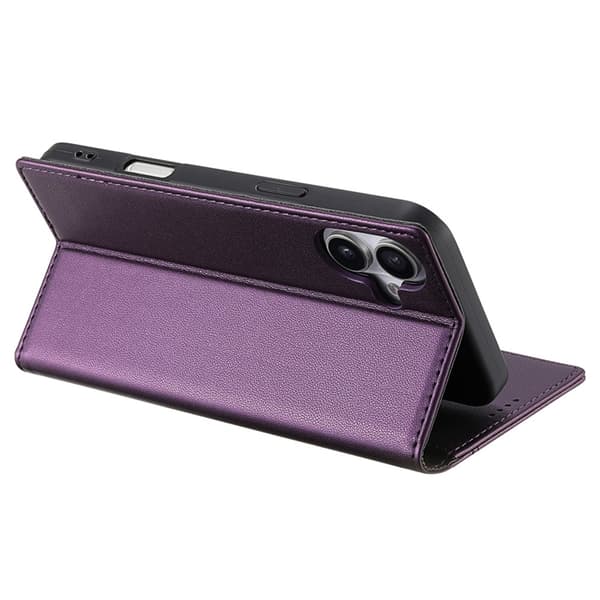 N.BEKUS iPhone 17 Konstläder Plånboksfodral RFID-Skydd P3 - Lila Lila
