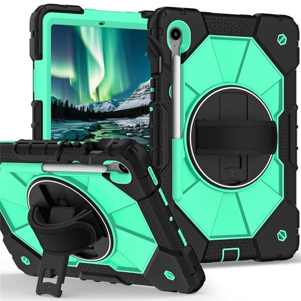 Galaxy Tab S10 FE/S9 FE/S9 Skal Kickstand med Rem - Mintgrön Grön