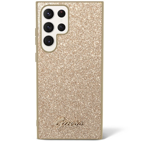 Guess Galaxy S24 Ultra Mobilskal Glitter Script - Guld