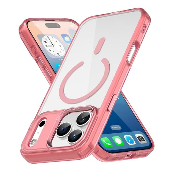 Mobilskal till iPhone 17 Pro MagSafe Transparent TPU+PC - Rosa Rosa