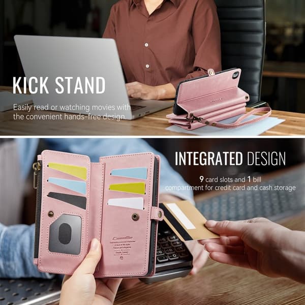 CASEME Plånboksfodral för iPhone 7/8/SE 2020/2022 Konstläder Rosa