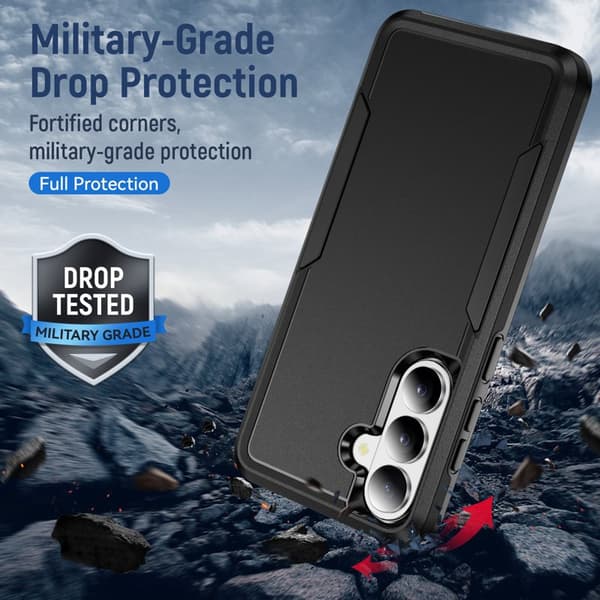 Mobilskal för Samsung Galaxy S26 Plus PC + TPU Militärklass - Svart