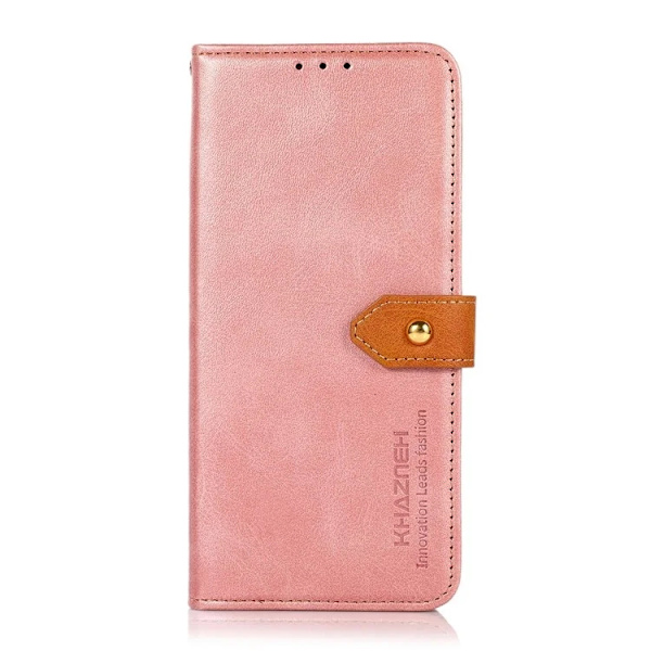 KHAZNEH iPhone 17 Pro Max Plånboksfodral Läder Stativ Roséguld