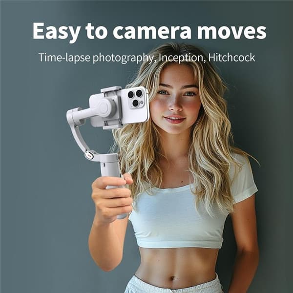 Vikbar Anti-Shake 3-Axlig Gimbal Stabilisator för Mobil med App M1