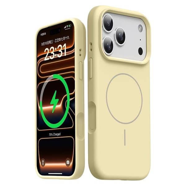 Mobilskal till iPhone 17 Pro Max MagSafe Liquid Silikon - Gul Gul