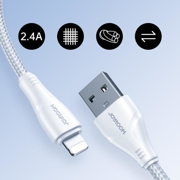 Joyroom Surpass USB - Lightning -kaapeli 2 m - valkoinen