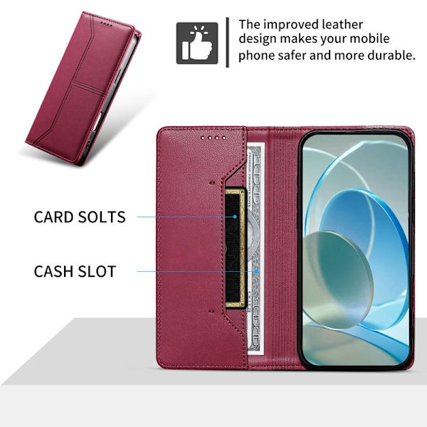 Plånboksfodral för Samsung Galaxy S26 Ställfunktion Konstläder - Röd
