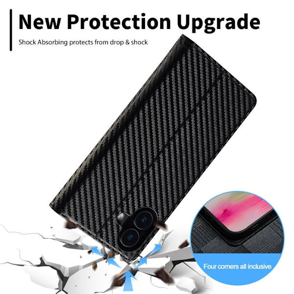 LC.IMEEKE iPhone 16 Plus Plånboksfodral Konstläder - Vertikal Rand