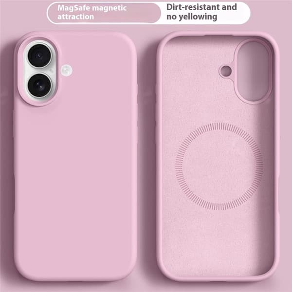 Mobilskal till iPhone 17 MagSafe Liquid Silikon+PC - Rosa Rosa