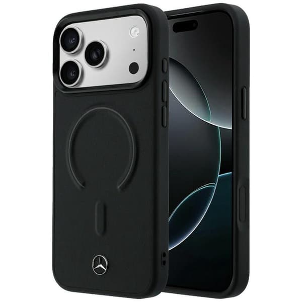 Mercedes Mobilskal För iPhone 17 Pro MagSafe Läder 3D - Svart