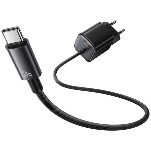 USAMS Hurtigoplader 20W 2xUSB-C GaN Mini JC - Sort Svart