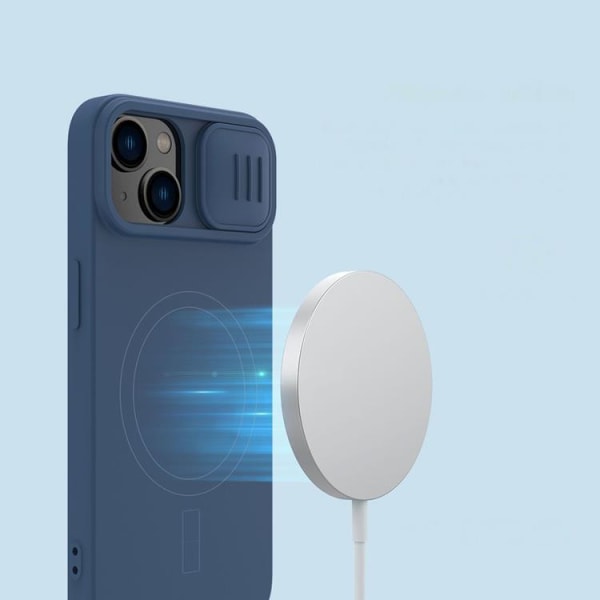 Nillkin iPhone 14 Plus Skal Magsafe CamShield Silicone - Blå