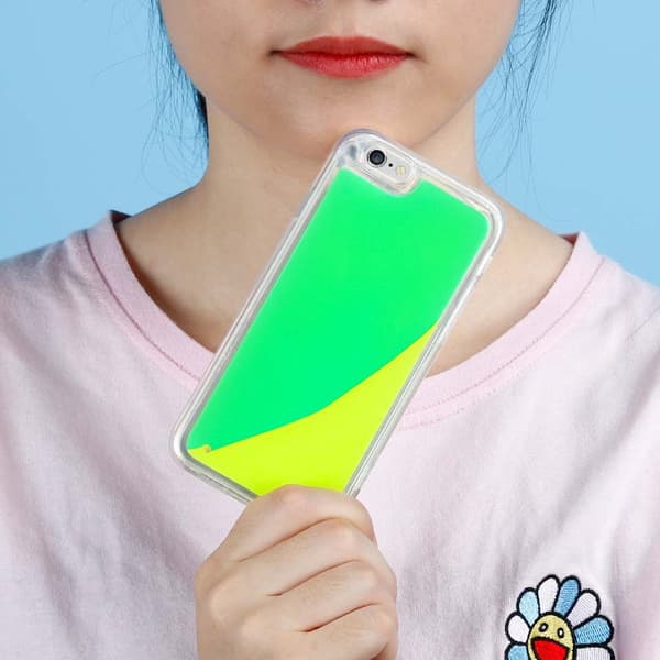 Liquid Neon Sand -kuori iPhone 6/6s - Vihreä Green