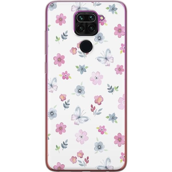 Mobilskal till Xiaomi Redmi Note 9 med Blommor och fjärillar