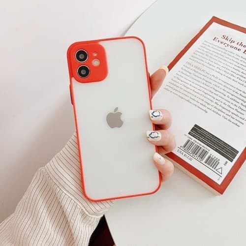 Milky Silicone Flexible Translucent Skal Galaxy A72 4G - Röd Red
