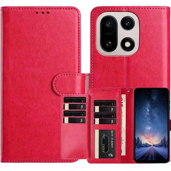 OnePlus 15 5G Plånboksfodral Folio Flip Konstläder Rosa