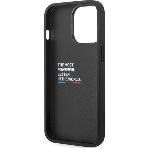 BMW iPhone 13 Pro Max Mobilskal Læder Carbon - Sort Black