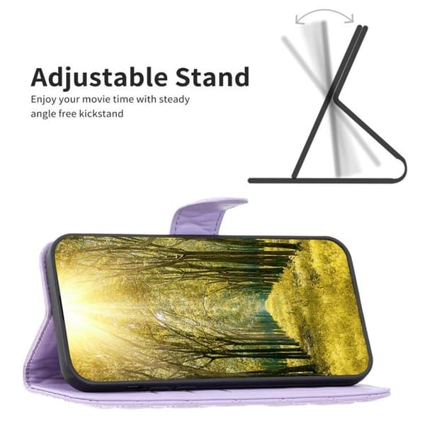 BINFEN iPhone 14 Pro Plånboksfodral Rhombus - Lila Lila