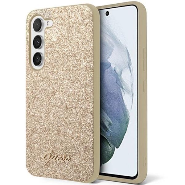 Guess Mobilskal till Galaxy S24 Glitter Script - Guld Guld