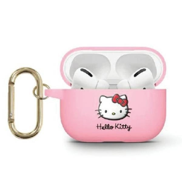 Hello Kitty AirPods 3 Shell Silicone 3D Kitty Head - vaaleanpunainen
