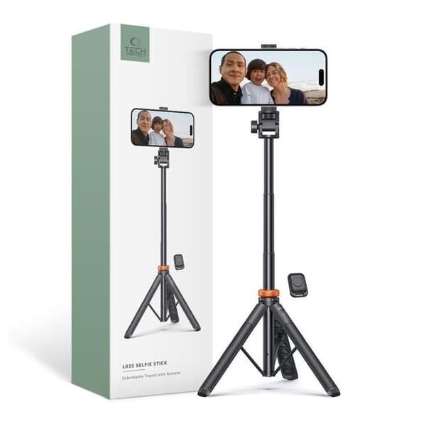 Tech-Protect Bluetooth Selfie Stick Tripod L03S - Sort Svart