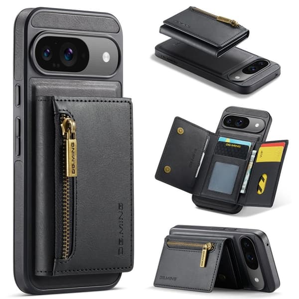 DG.MING M5 Series Mobilskal till Google Pixel 9 Pro Konstläder Magnetisk Svart