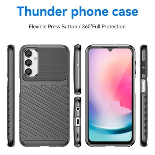 Galaxy A24 4G Mobilskal Thunder Twill - Svart Svart