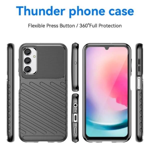 Telefontaske til Galaxy A24 4G Thunder Twill - Sort Black