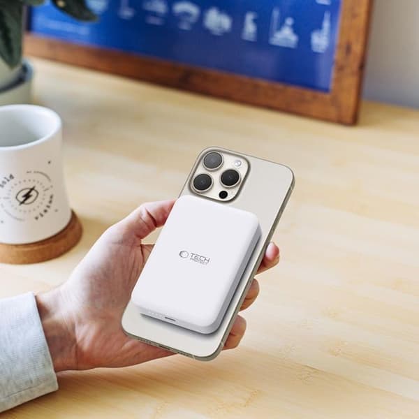 Tech-Protect Magsafe Powerbank 10000mAh PB11 LifeMag - Hvid Vit