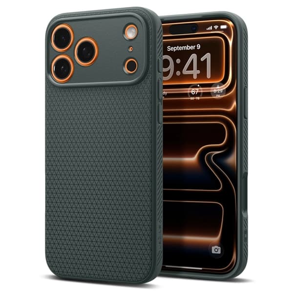 Spigen telefontaske til iPhone 17 Pro Max Liquid Air - Abyss Green Grön