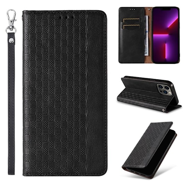 Galaxy S23 Ultra Plånboksfodral Magnet Strap - Svart Svart