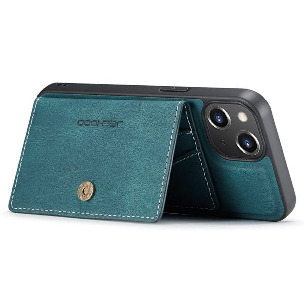 JEEHOOD iPhone 14 Plus Plånboksfodral 2-i-1 Konstläder TPU Grön