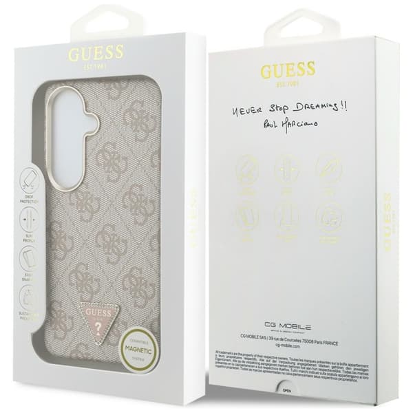 Guess Mobilskal För Galaxy S26 MagSafe 4G Triangle Logo - Rosa Rosa