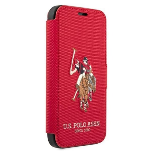 US Polo Embroidery Collection Plånboksfodral iPhone 12 / 12 Pro - Röd Röd