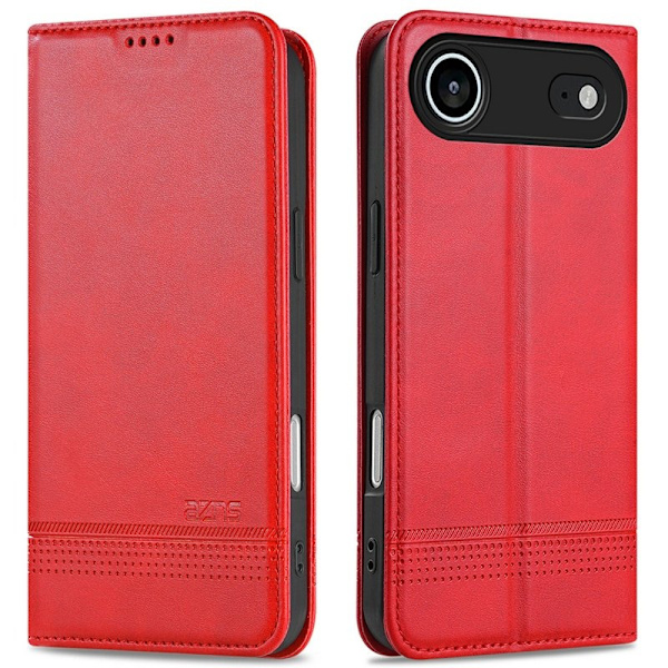 AZNS iPhone Air Plånboksfodral Konstläder - Röd
