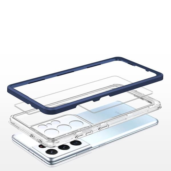Galaxy S22 Ultra Kuori Clear 3in1 - Sininen Blå
