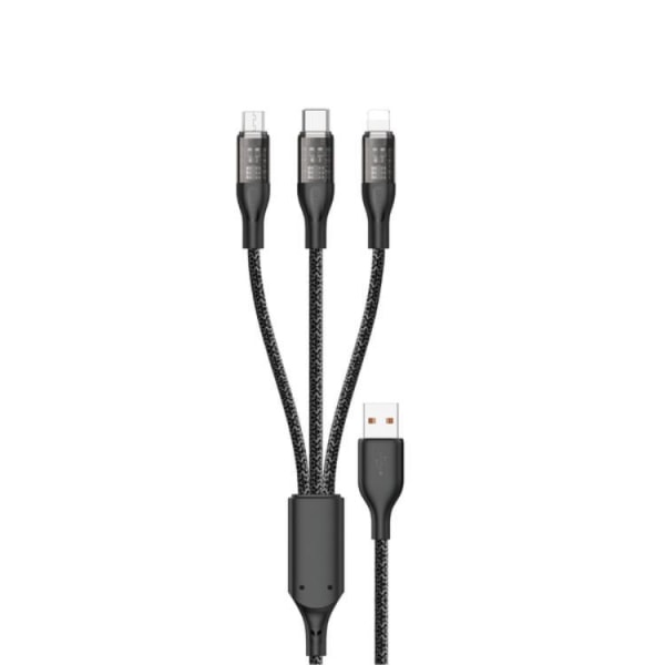 Dudao 3in1 USB/USB-C/microUSB/Lightning 120W Kabel 1.2m - Silver