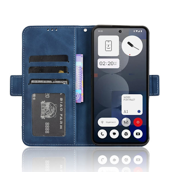 Nothing Phone (3a) Pro Plånboksfodral Läder - Blå Blå